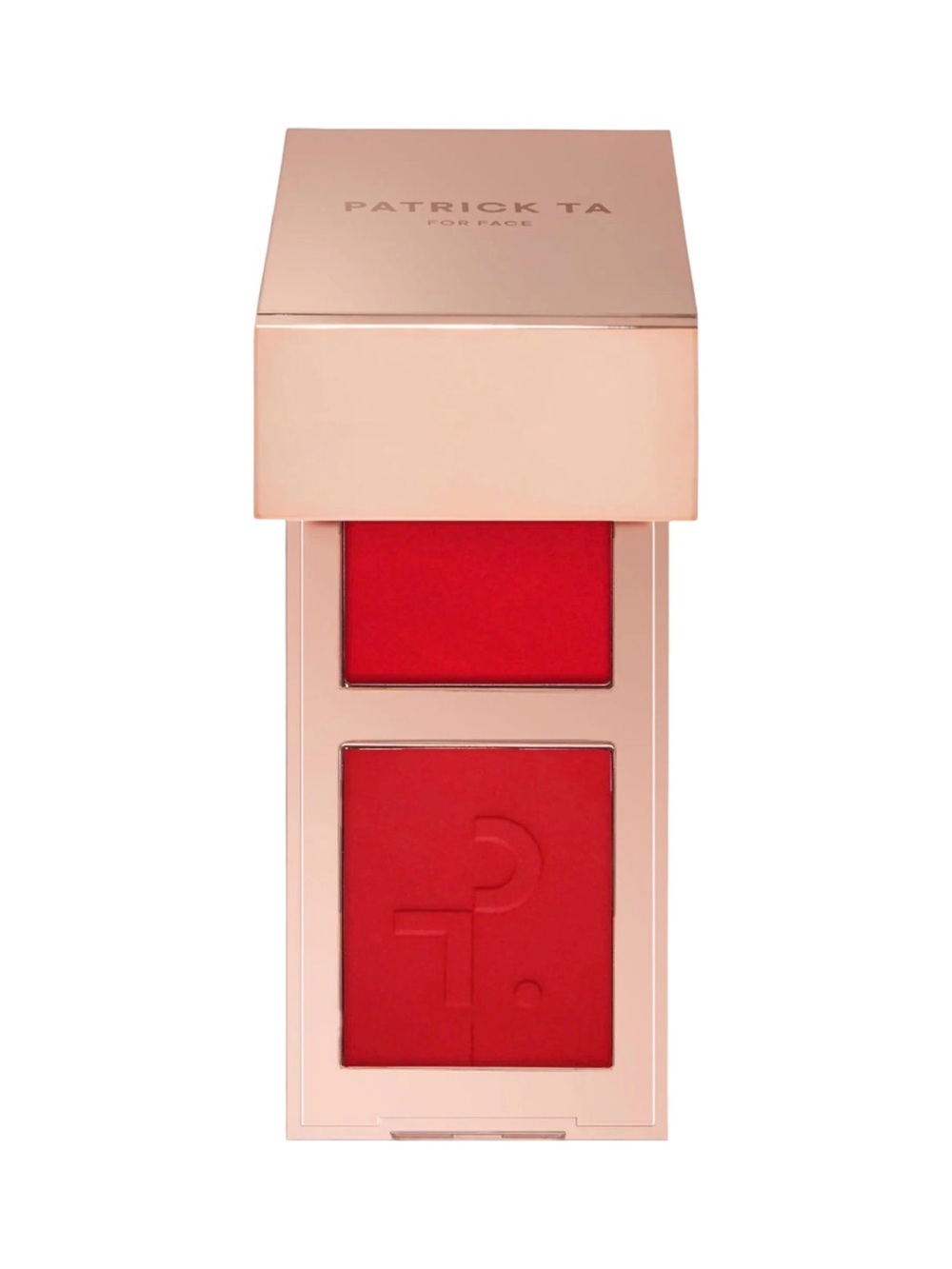 Patrick Ta NIB Double Take Crême and Powder Blush Duo Mini She Left Me On Red